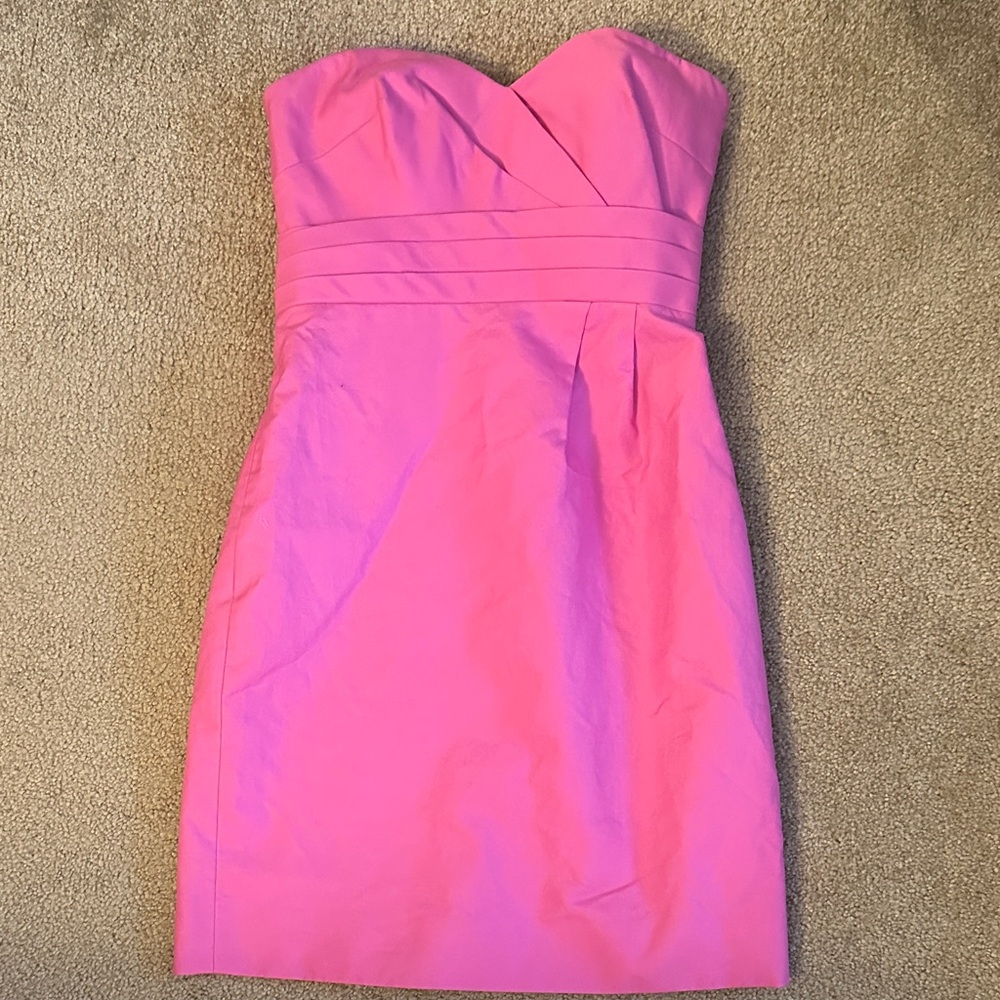 J. Crew Strapless Sweetheart Sheath Dress in Bright Pink NWT
